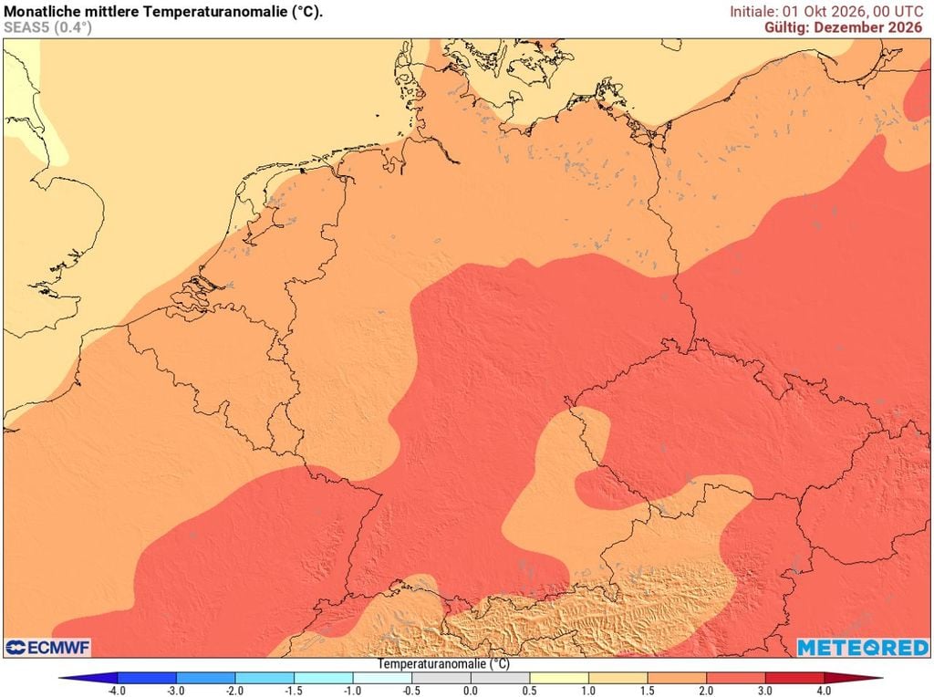 dezember, ecwmf, wetter Der Dezember 2026 scheint laut dem europäischen Wettermodell ECMWF in diesem Jahr kein Kandidat für besonders viel Kälte zu sein.