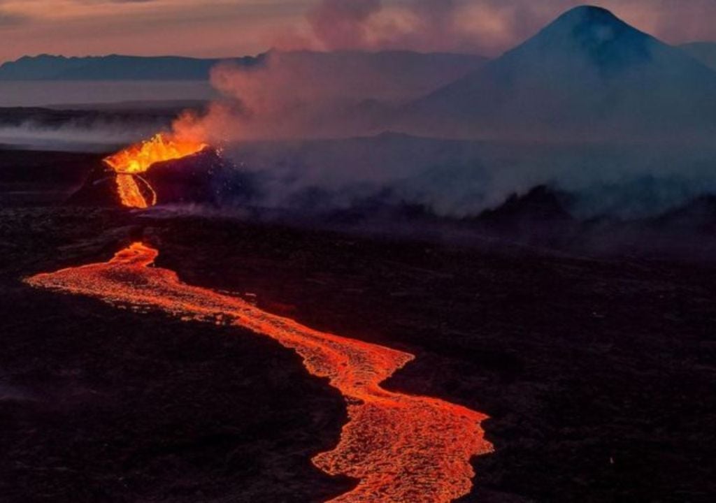 Novo vulcão bebê Fagradalsfjall Litli-Hrutur Islândia