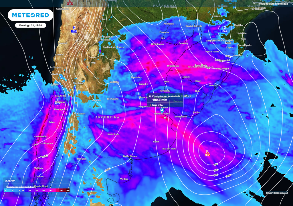 Tiempo clima pronóstico tormentas fuertes Argentina Buenos Aires granizo SMN Meteored alerta naranja