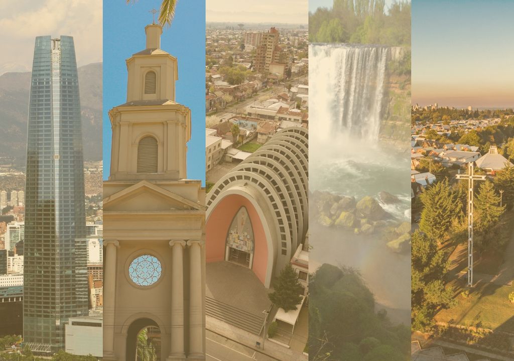 Collage de ciudades de la zona centro sur de Chile