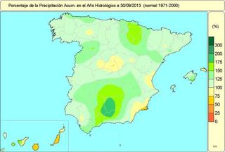 El año hidrológico 2012-2013 ha sido muy húmedo en la mayor parte de España