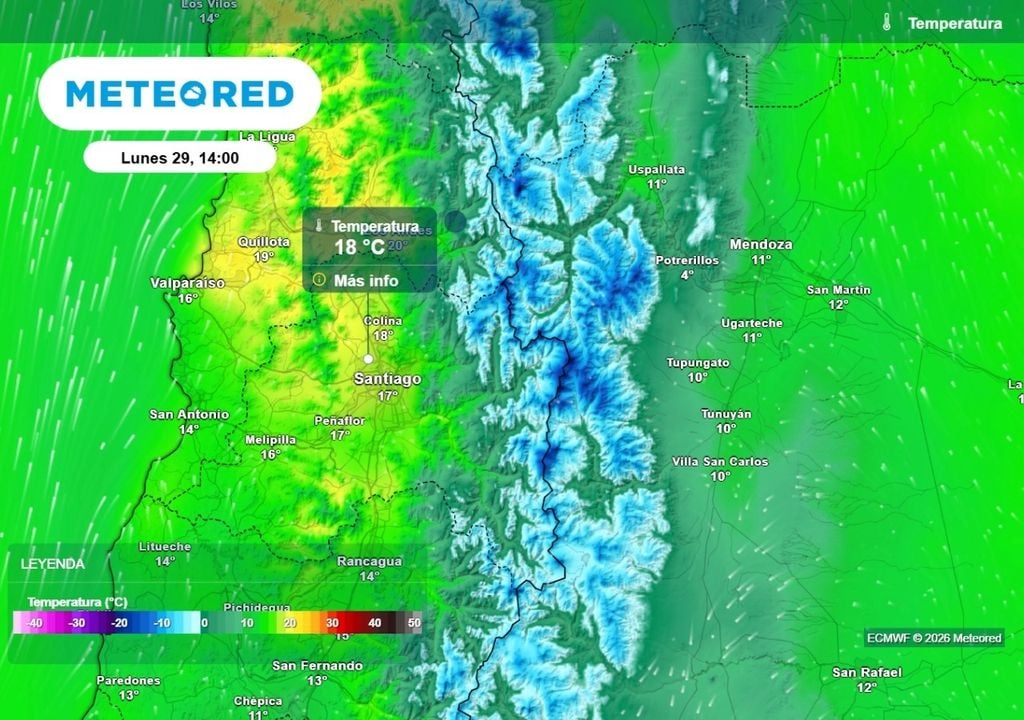 Hasta los 18 °C podrían llegar las máximas este lunes en Santiago: valores más altos se presentarían al norte de la RM.