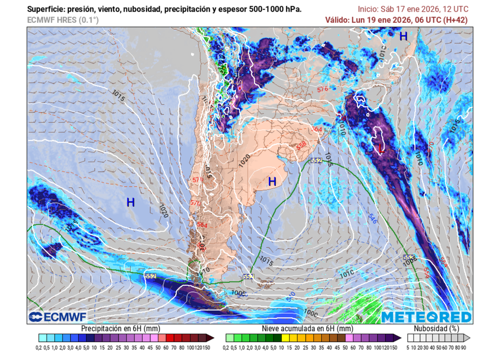 El lunes 19, un sistema frontal alcanzará la Región de Magallanes. Este frente 'remecerá' la atmósfera, permitiendo que los frentes avancen hacia la zona sur.