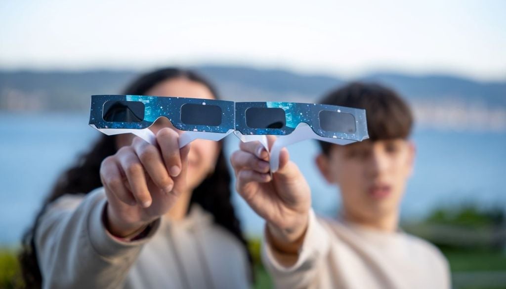 Debes asegurarte de usar gafas para eclise certificadas ISO 12312-2