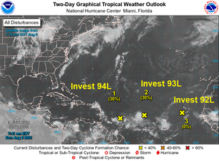 El Atlántico tropical con tres Invest: Fred cada vez más cerca