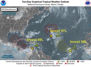 El Atlántico tropical se viste de rojos: Ida, Julian y Kate en puerta