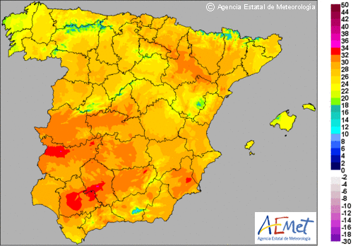 El aumento notable de la temperatura en superficie: ¡no es todo "aire africano" lo que nos llega!