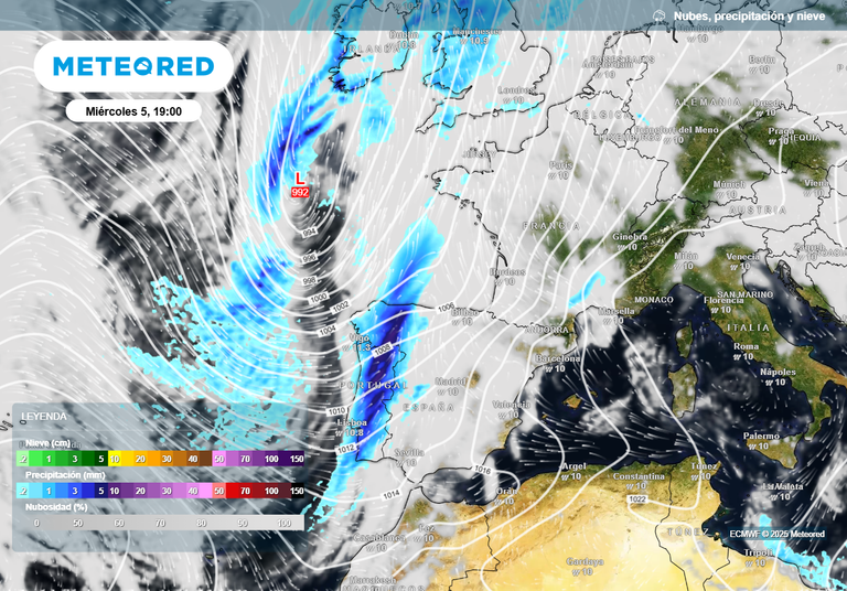 El bloqueo anticiclónico de Europa podría tener una 'fuga' en España: la previsión de lluvias para la próxima semana