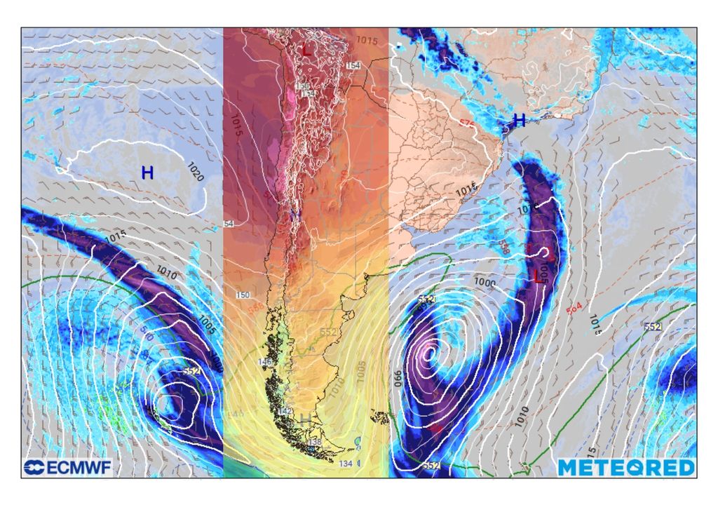 composición de imágenes de superficie y altura de 850 hPa composición de imágenes de superficie y altura de 850 hPa