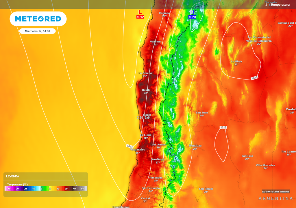 temperaturas previstas por el modelo del ECMWF temperaturas previstas por el modelo del ECMWF