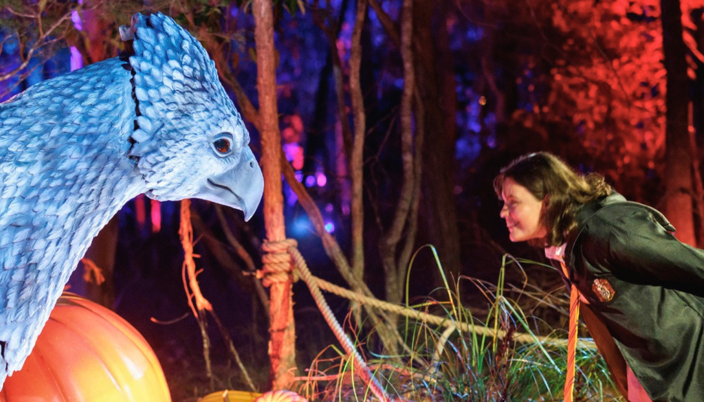 En el recorrido hay diferentes personajes y criaturas mágicas. Crédito: @hpforbiddenforestexperience