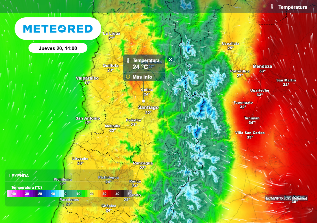 Máximas en Santiago Máximas en Santiago