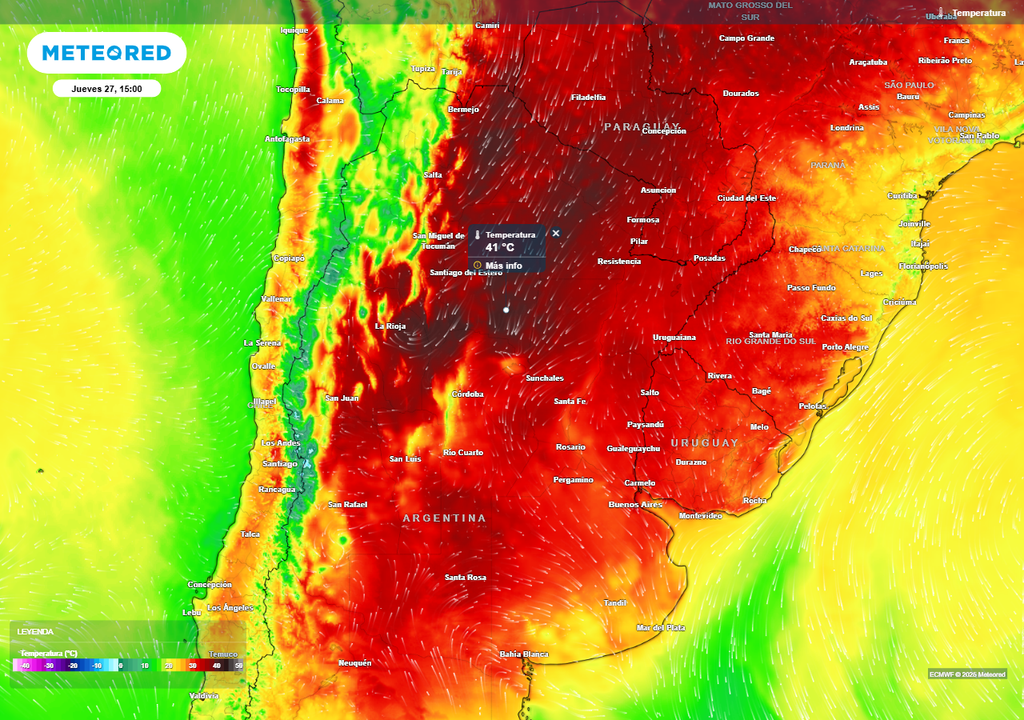Tiempo Argentina calor pronóstico clima
