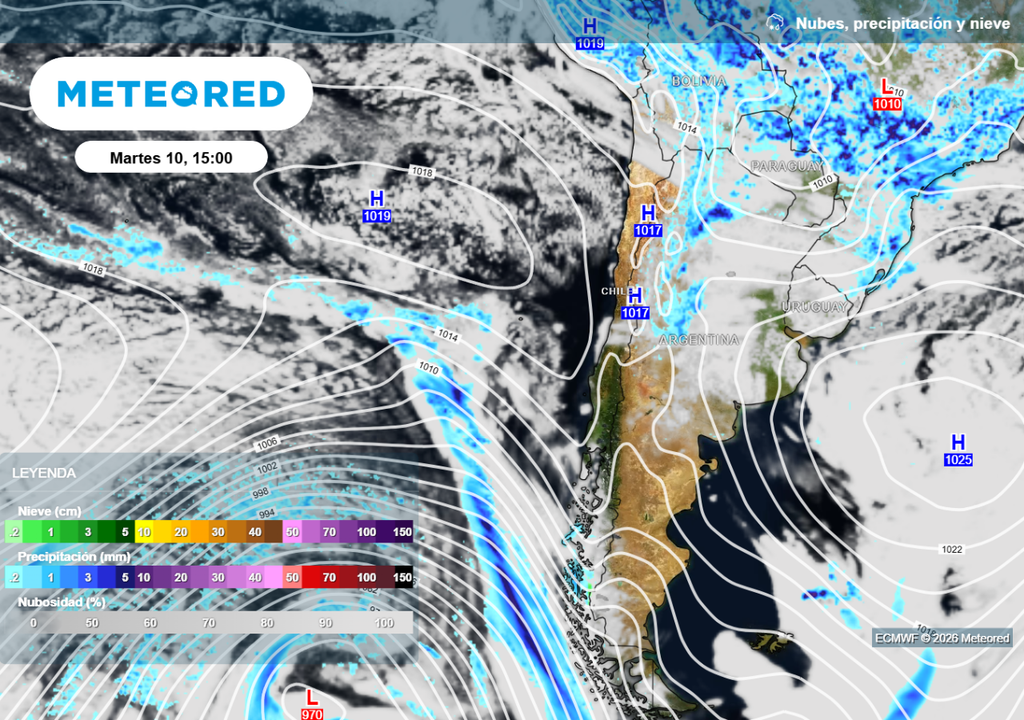 Altas presiones seguirán presnetes en el centro del país influenciando las condiciones meteorológicas.
