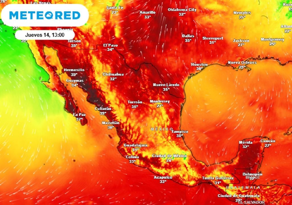 Estados del Noroeste, Sur y hacia el Sureste podrán presentar máximas superiores a 40 °C.