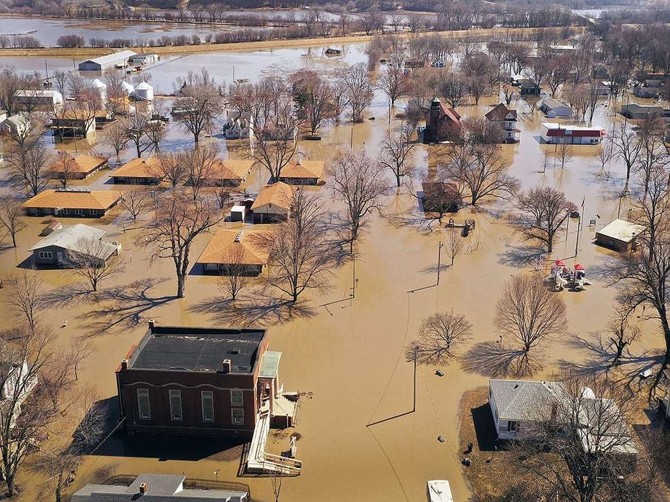 Ciudad de Hamburgo, en el estado norteamericano de Iowa, el 20 de marzo de 2019.