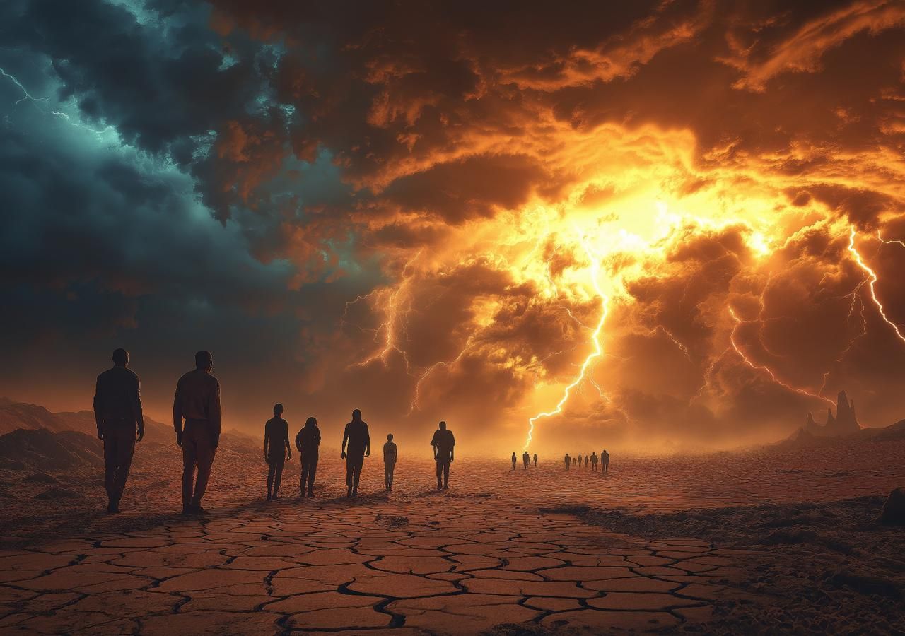 El futuro en fuga: millones caminan hacia lo desconocido mientras el clima desata su furia. El momento de actuar es ahora.