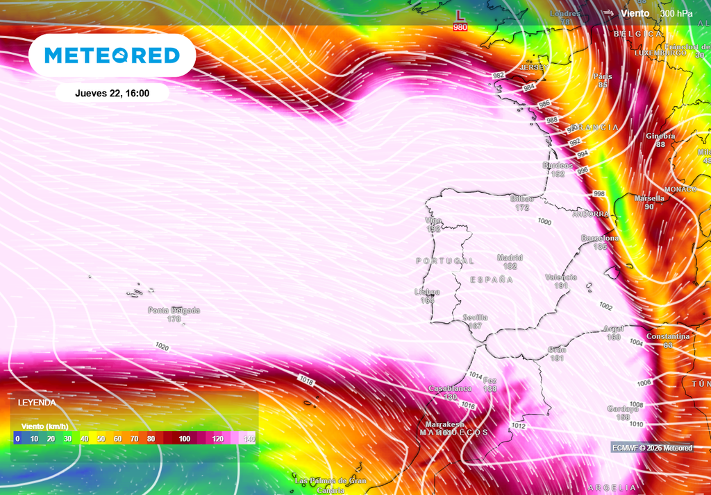 Después de Harry el chorro polar apuntará directamente a España, trayendo un tren de borrascas y frentes.