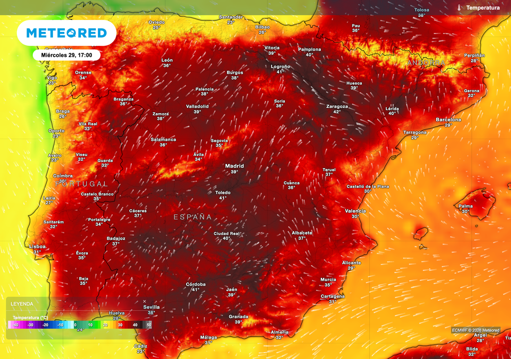 El miércoles que viene será presumiblemente el día más caluroso de la semana en España. La vertiente cantábrica se mantendrá al margen del calor extremo.
