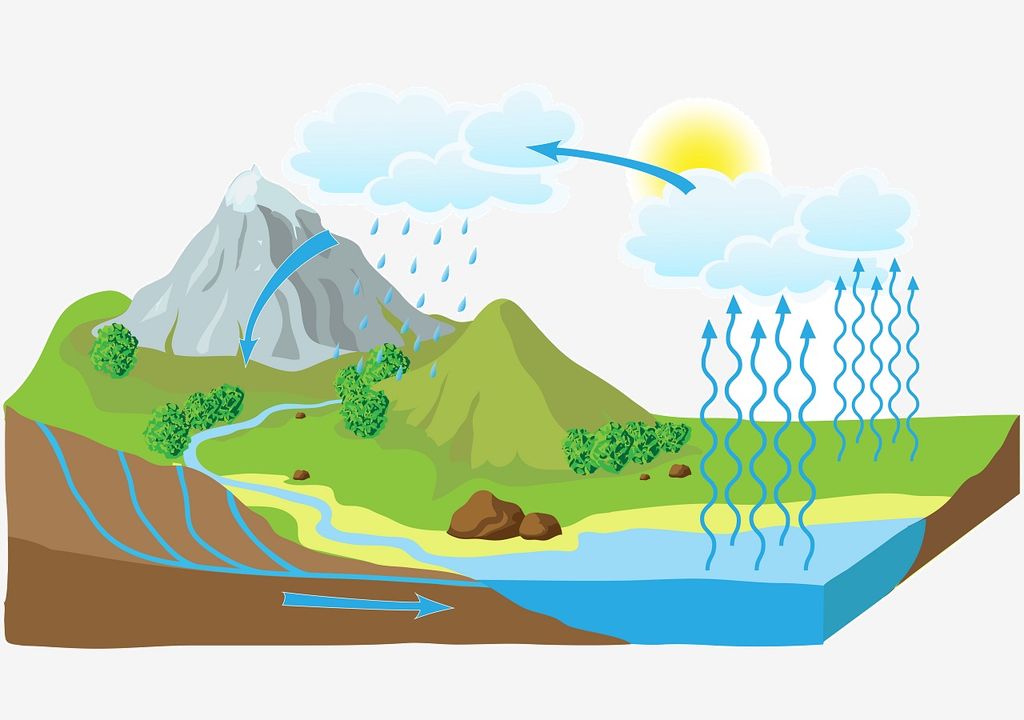 Modelo del ciclo del agua que aprendimos en la escuela. Modelo del ciclo del agua que aprendimos en la escuela.