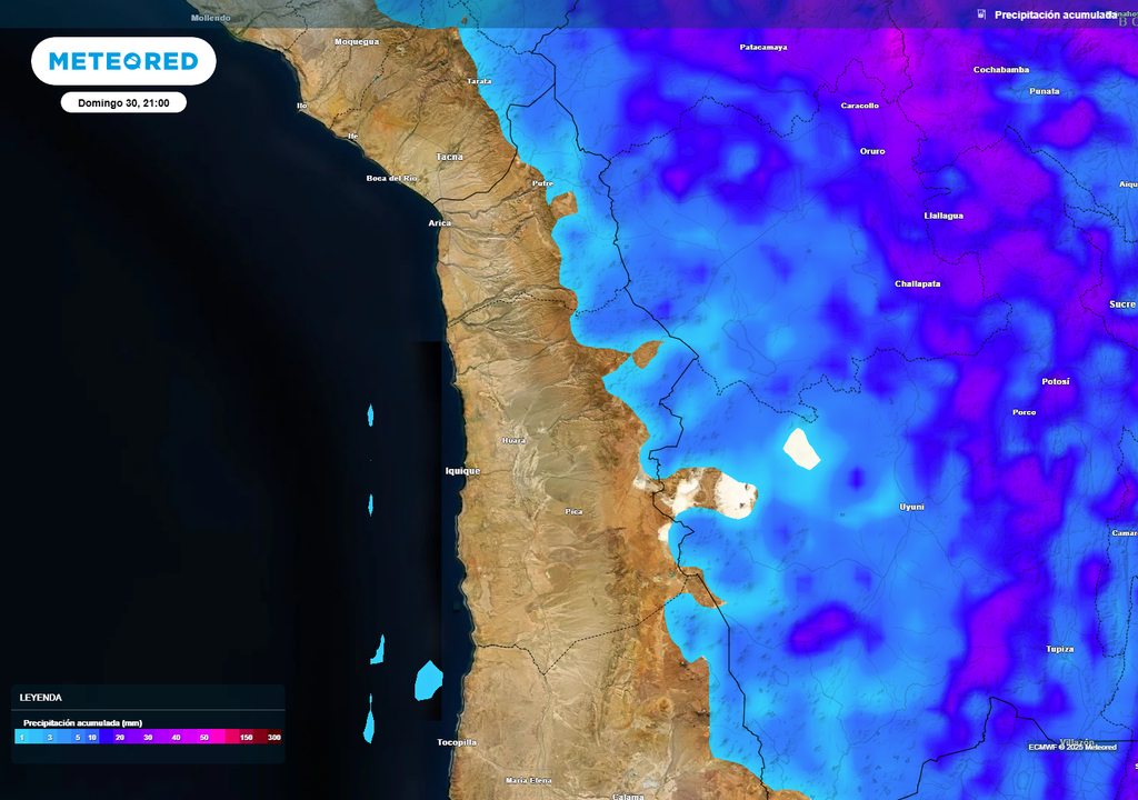 precipitaciones acumuladas previstas según el modelo del ECMWF precipitaciones acumuladas previstas según el modelo del ECMWF