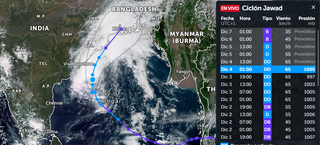 El ciclón tropical Jawad se acerca al noreste de la India