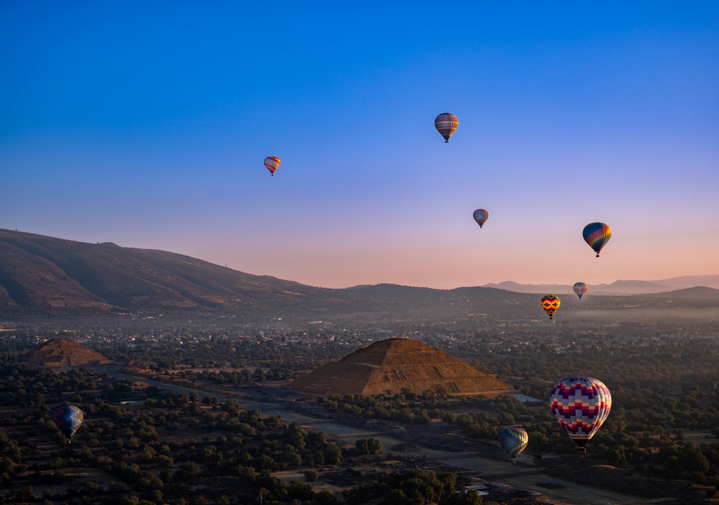 teotihuacan, globo aerostatico; piramide; historia; selfie; fotografia; turismo; cultura