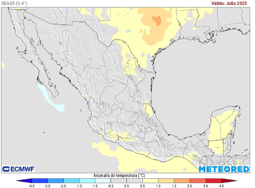Pronóstico de anomalías de temperaturas para julio Pronóstico de anomalías de temperaturas para julio