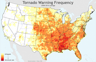El corredor de los tornados se ha desplazado 800 km al este en 30 años