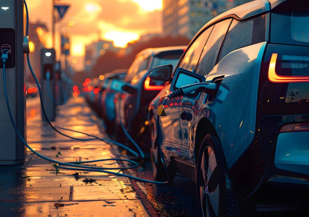 Coches eléctricos cargando