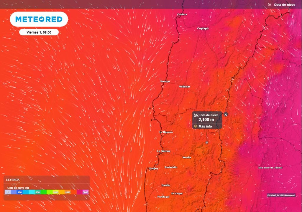 mapa de cota de nieve