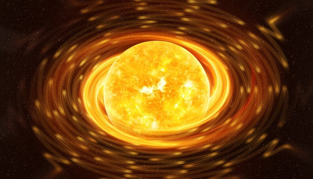 Parte del campo magnético que acompaña a un magnetar es debido a que cuando se crean, el giro arrastra consigo a las partículas cargadas.