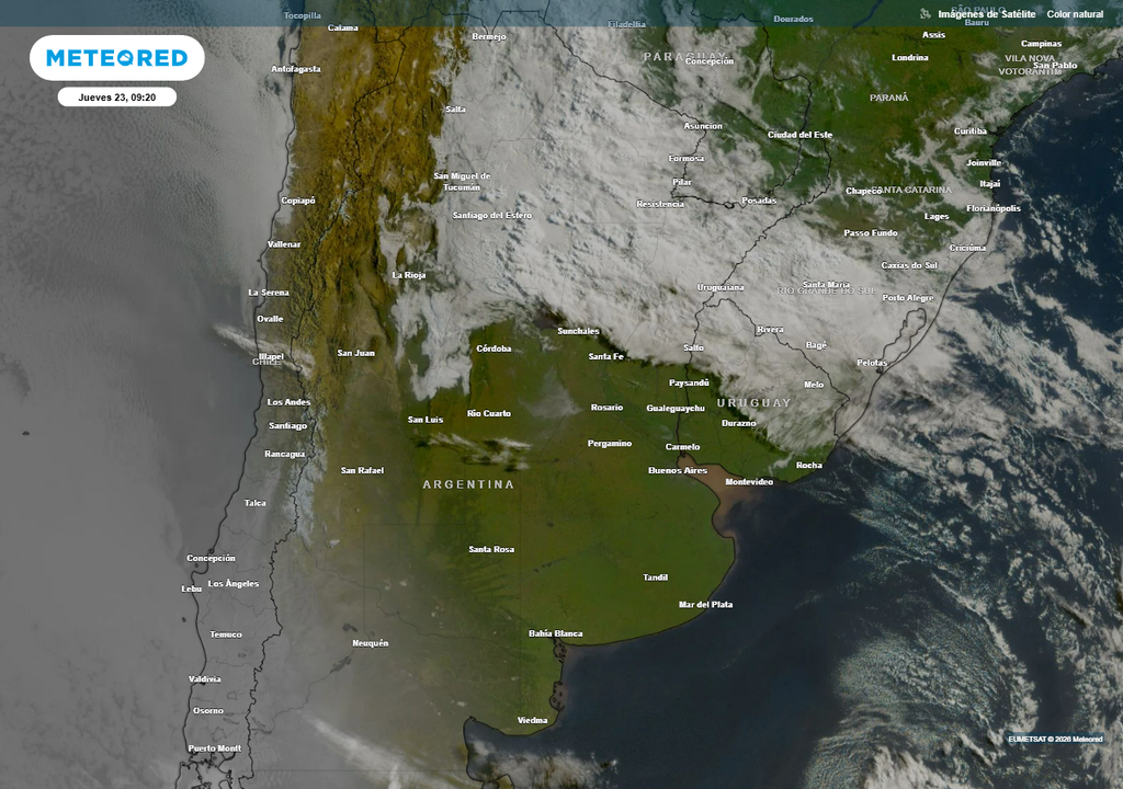 Domina el tiempo soleado en toda la franja central de Argentina actualmente.