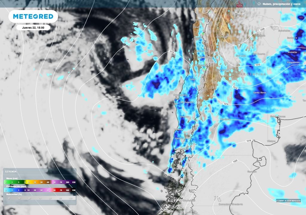 Nuevas tormentas se activarán gracias al desarrollo de una baja segregada o núcleo frío de altura durante la segunda mitad de la semana.