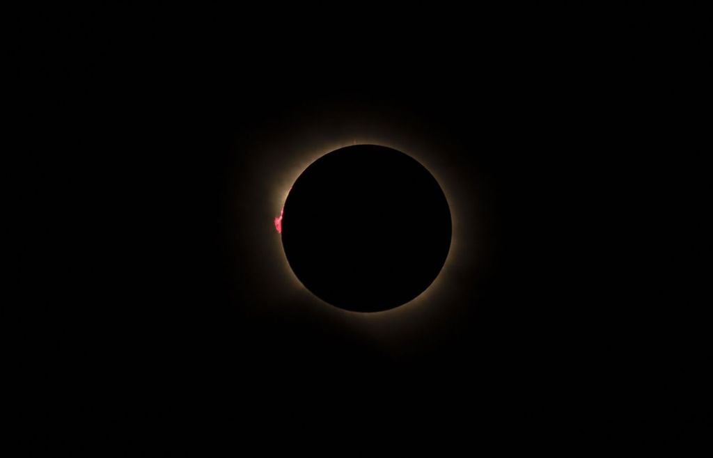 Phase de totalité de l’éclipse du 12 août 2026, photographiée depuis la nacelle de l’une des montgolfières ayant survolé ce jour-là la région de Tierra de Campos, dans la province de Palencia, en Espagne. Photo : Lourdes Jiménez. Phase de totalité de l’éclipse du 12 août 2026, photographiée depuis la nacelle de l’une des montgolfières ayant survolé ce jour-là la région de Tierra de Campos, dans la province de Palencia, en Espagne. Photo : Lourdes Jiménez.