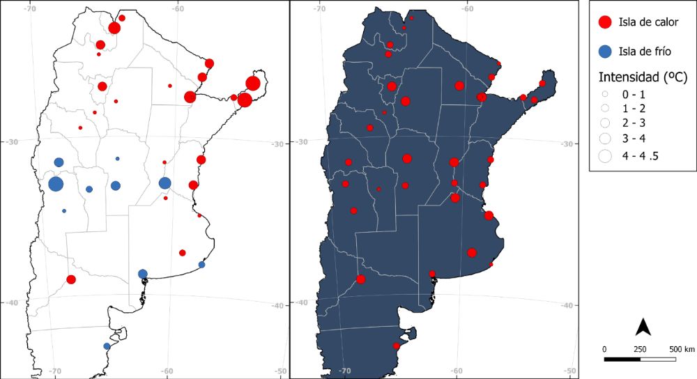 Isla de calor temperaturas Argentina ciudades Isla de calor temperaturas Argentina ciudades