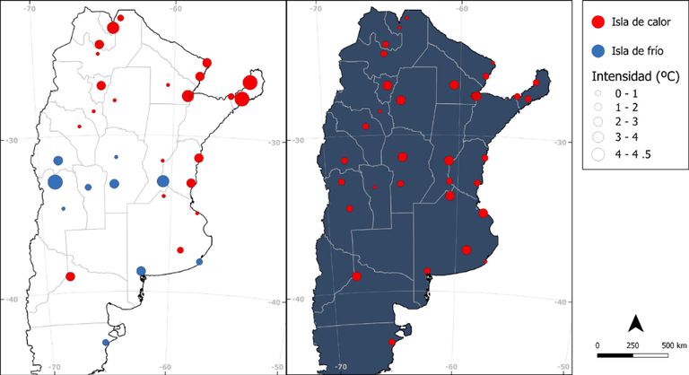 Isla de calor temperaturas Argentina ciudades Isla de calor temperaturas Argentina ciudades