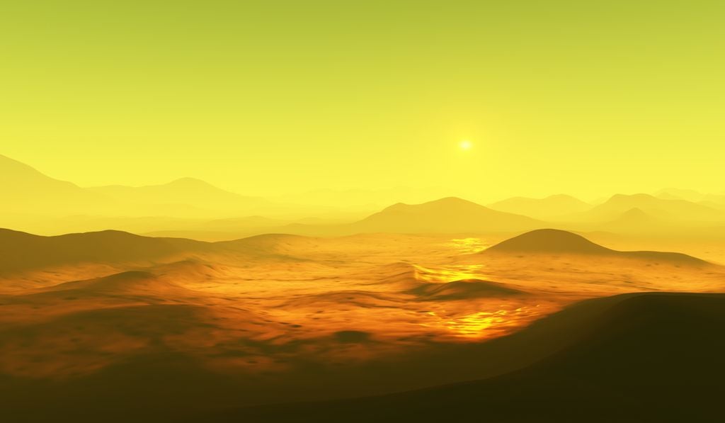 Venus es un enorme desierto seco con nubes densas que no permiten que la radiación solar escape, además de tener una gran presión atmosférica.