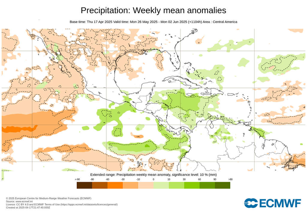 Anomalía de precipitaciones en milímetros Anomalía de precipitaciones en milímetros
