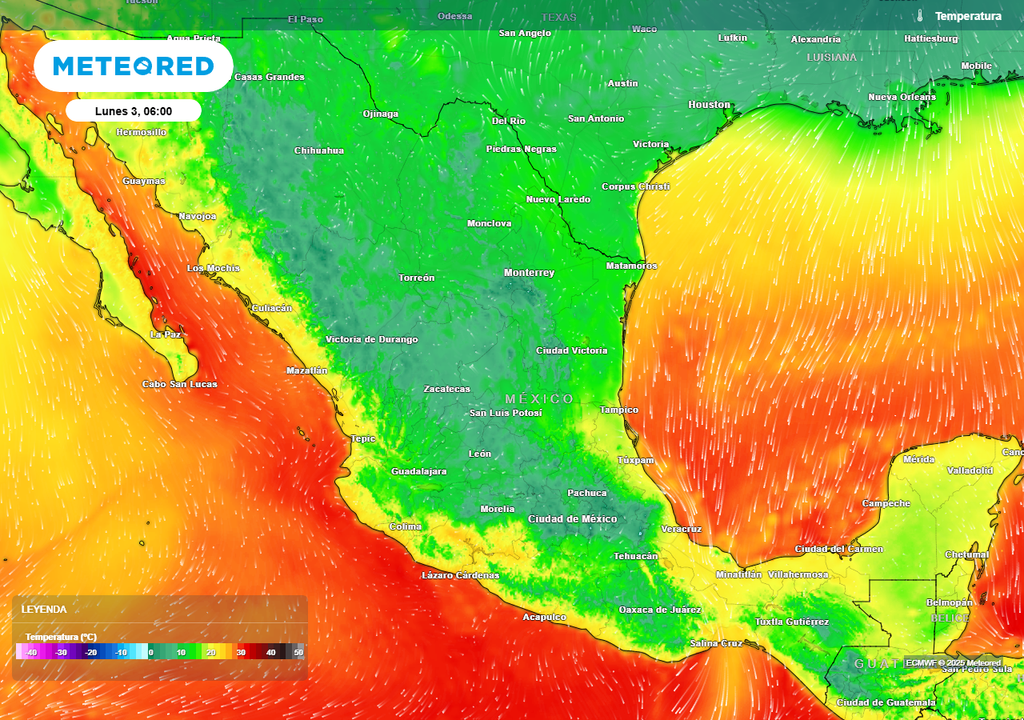 Pronóstico de temperaturas en grados Celsius