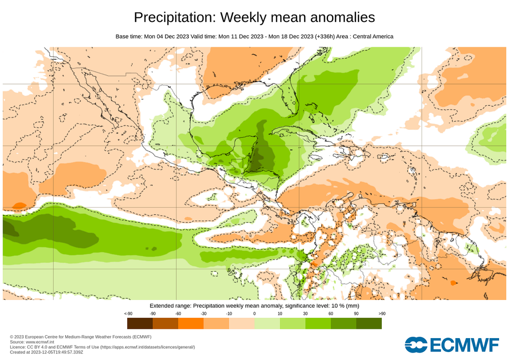 Anomalía de lluvias del 11-17 de diciembre