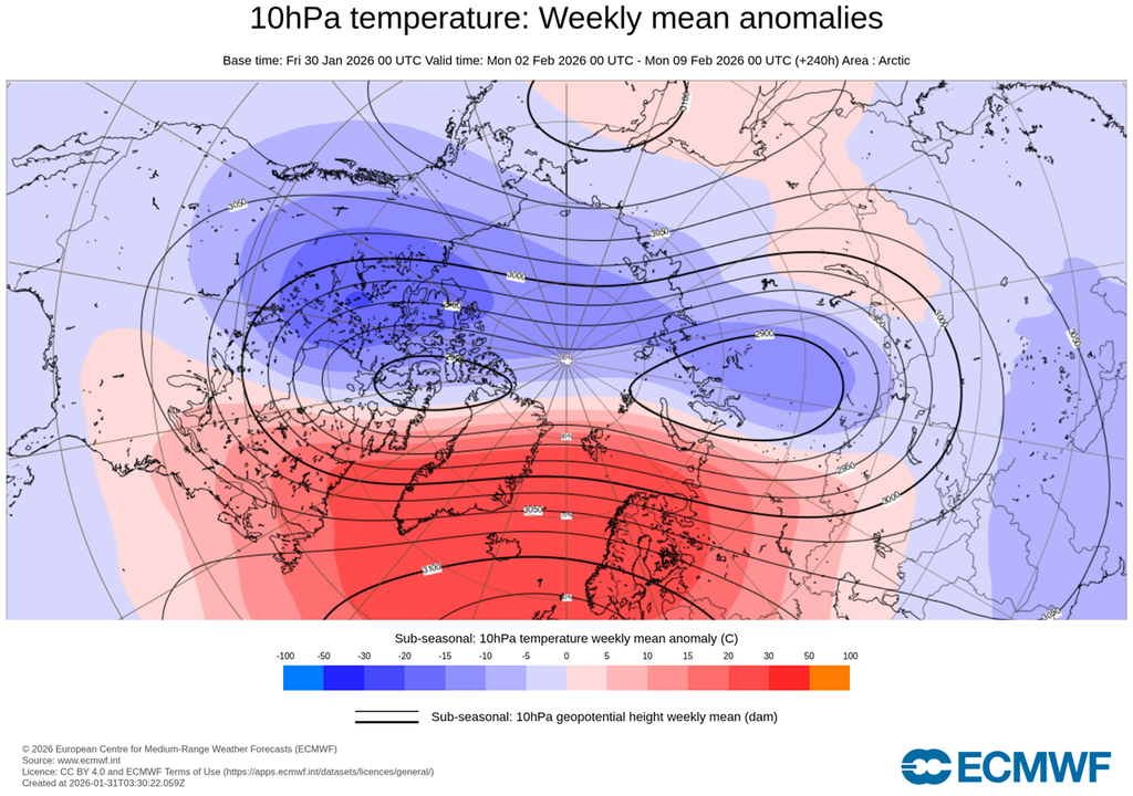 Comportamiento del Vórtice Polar El Vórtice Polar seguirá elongado mandando frío a México, incluso podría dividirse en 2 para mantener los periodos frío en próximas semana...