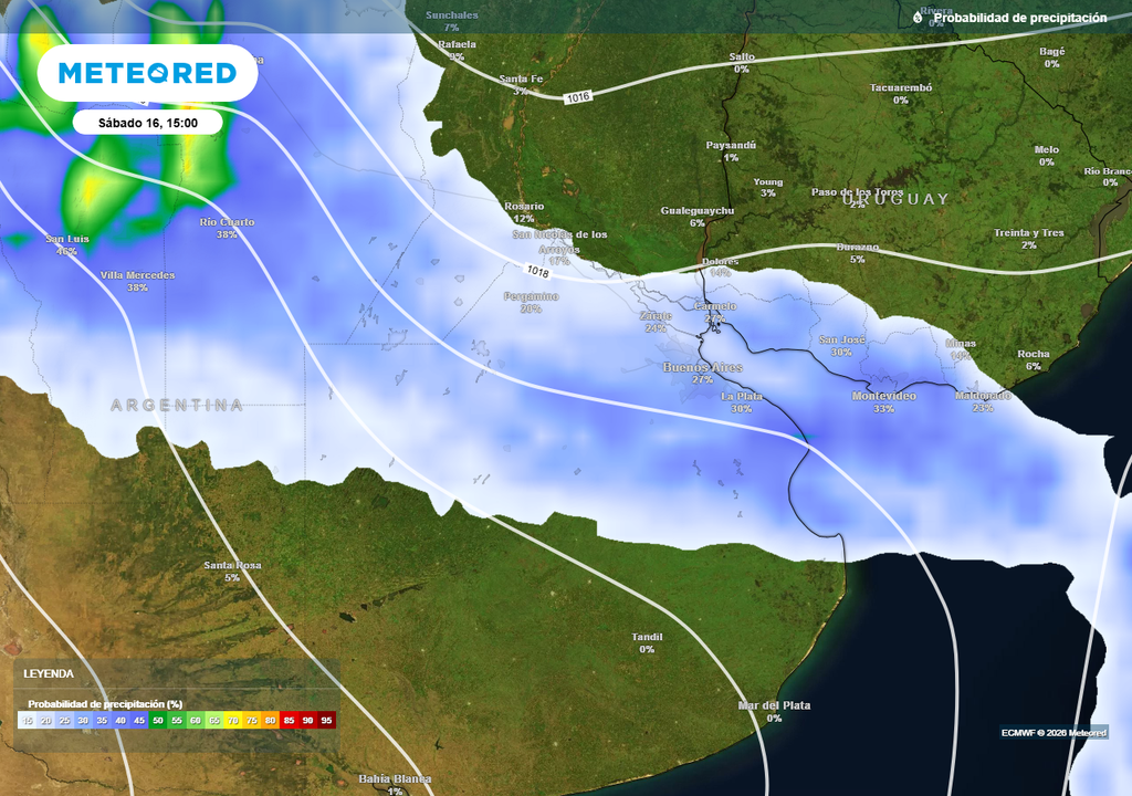 Buenos Aires AMBA tiempo pronóstico clima frío mayo lluvias Probabilidades medias a bajas de lluvias débiles y aisladas este próximo sábado en el AMBA.