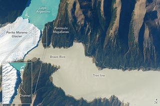 El glaciar de Perito Moreno desde la ISS