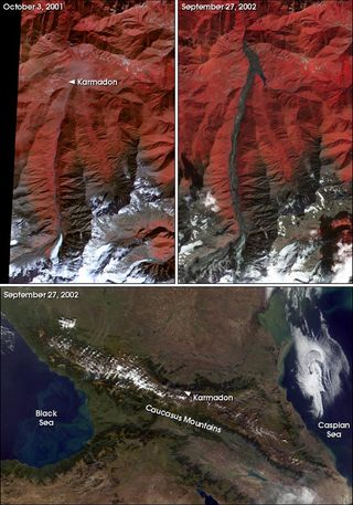 El glaciar ruso de Kolka se colapsa