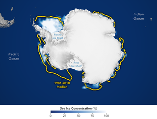 El hielo marino antártico alcanza un mínimo histórico