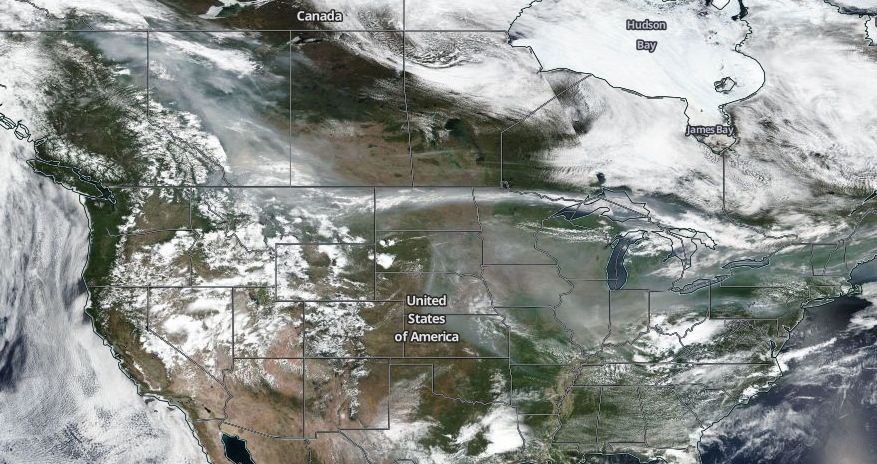 El Humo De Los Incendios De Canadá Vistos A 1 5 Millones De Km