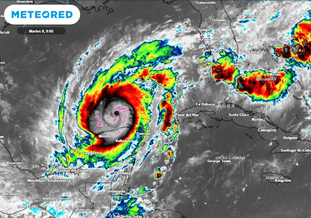 L'ouragan Milton se dirige tout droit vers la Floride : la menace est extrêmement sérieuse et peut être dévastatrice. Image satellite IR-Meteored channel