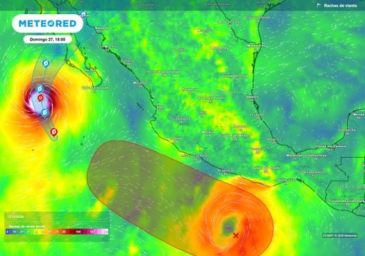 El hurac&aacute;n Polo se acerca a Baja California Sur y la Tormenta Rachel genera lluvias intensas en el Pac&iacute;fico hoy domingo