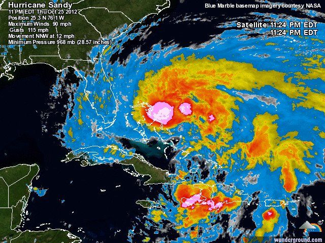 El Huracán Sandy Puede Hacer Historia A Su Llegada A La Costa Este De Los Eeuu